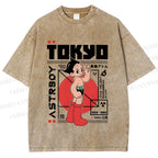 Unisex Japanese Tokyo Astro Boy Printed Washed Tee