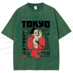 Unisex Japanese Tokyo Astro Boy Printed Washed Tee