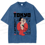 Unisex Japanese Tokyo Astro Boy Printed Washed Tee