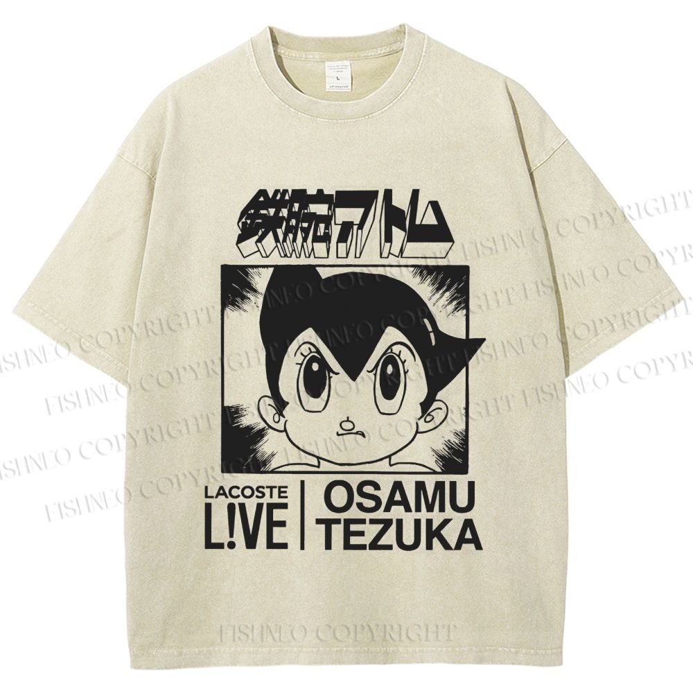 Unisex Japanese Astro Boy Printed Washed Tee