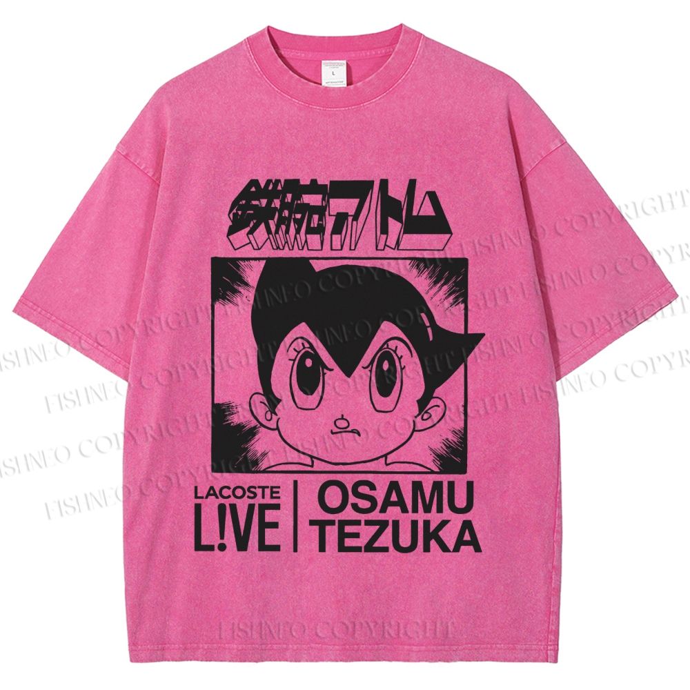 Unisex Japanese Astro Boy Printed Washed Tee