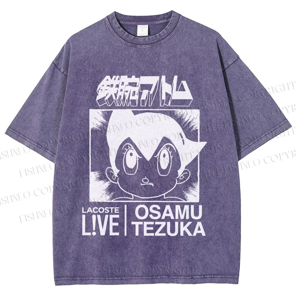 Unisex Japanese Astro Boy Printed Washed Tee