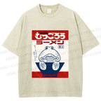 Unisex Vintage Japanese Silly Fish Printed Washed Tee