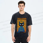Unisex Japanese Yayoi Kusama Cat Printed Washed Tee