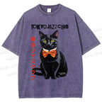 Unisex Tokyo Jazz Club Printed Washed Tee