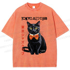 Unisex Tokyo Jazz Club Printed Washed Tee