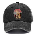 Katana Cat Tattoo Washed Cap