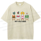Unisex Just A Silly Goose Printed Washed Tee