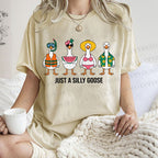 Unisex Just A Silly Goose Printed Washed Tee