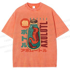 Unisex Bottle Fish Printed Washed Tee