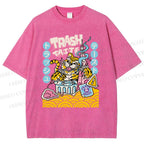 Unisex Tiger Printed Washed Tee