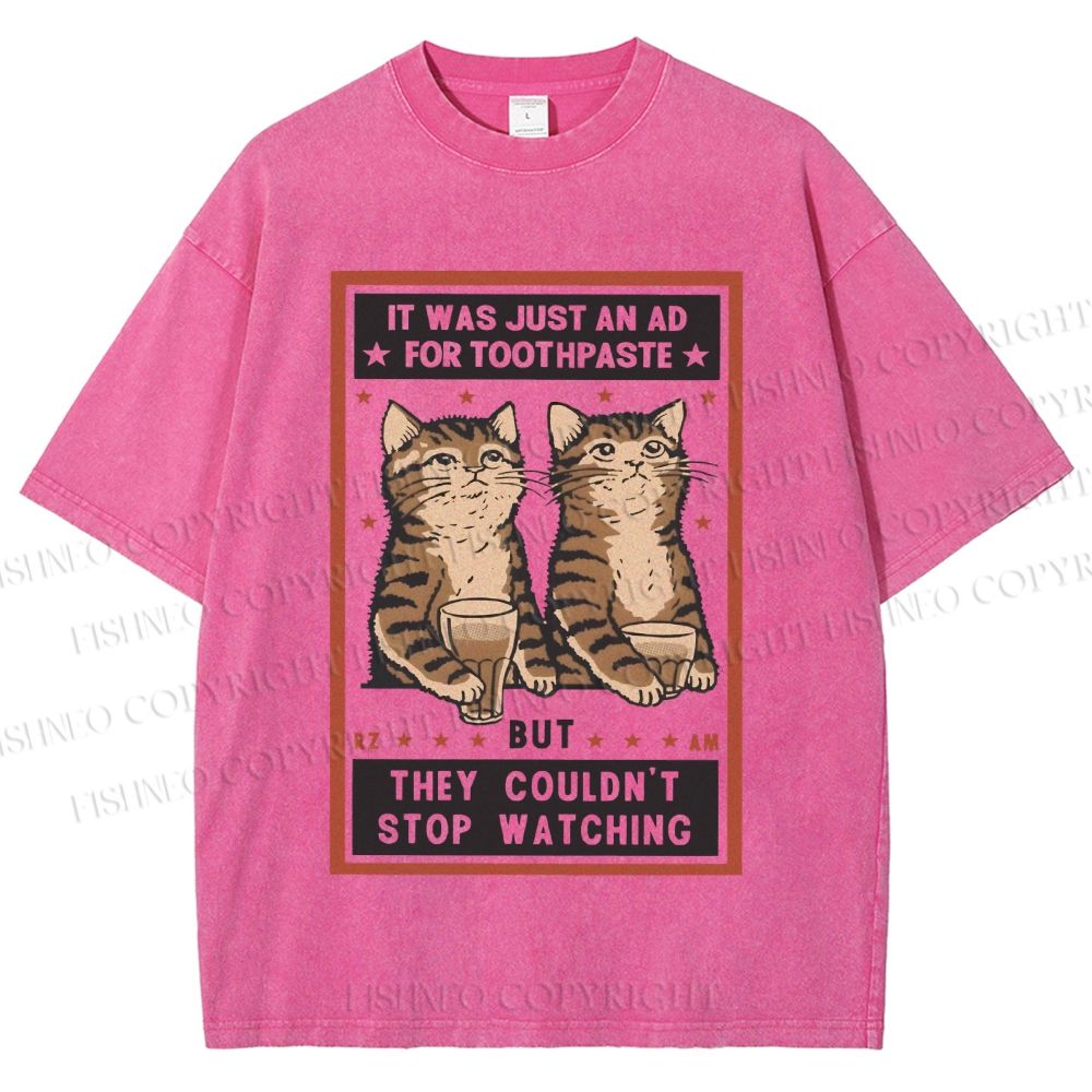 Unisex Vintage Cats Having Beer Printed Washed Tee