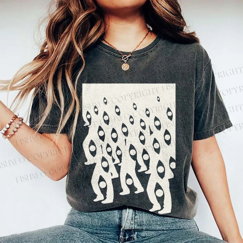 Unisex Weird Eyes Printed Washed Tee