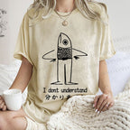 Unisex Vintage Japanese I dont Understand Fish Printed Washed Tee