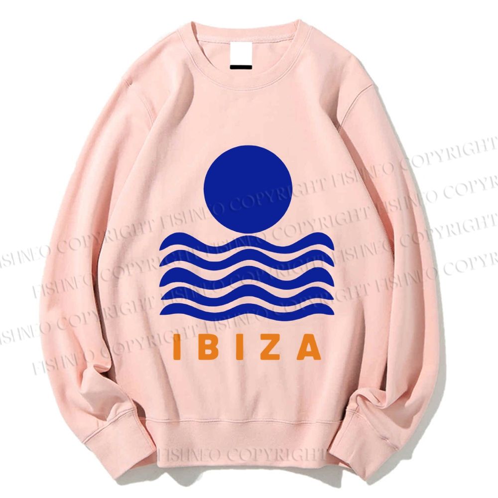 Unisex Ibiza Sea Wave Printed Sweatshirt