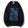 Unisex Vintage Eagle Bird In Clouds Printed Sweatshirt