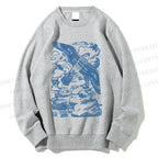 Unisex Vintage Eagle Bird In Clouds Printed Sweatshirt