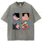 Unisex Silly Comic Printed Washed Tee