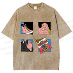 Unisex Silly Comic Printed Washed Tee