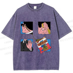 Unisex Silly Comic Printed Washed Tee