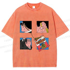 Unisex Silly Comic Printed Washed Tee