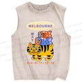 Unisex Tiger Fish Kite Printed Washed Tank Top