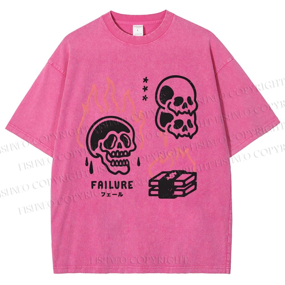 Unisex Failure Printed Washed Tee