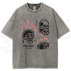 Unisex Failure Printed Washed Tee