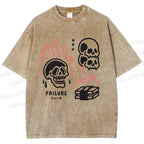 Unisex Failure Printed Washed Tee