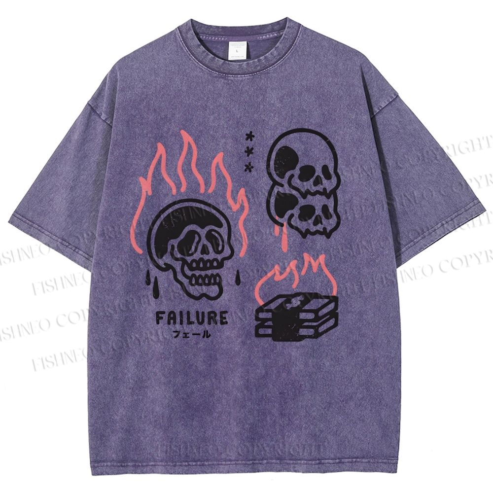 Unisex Failure Printed Washed Tee