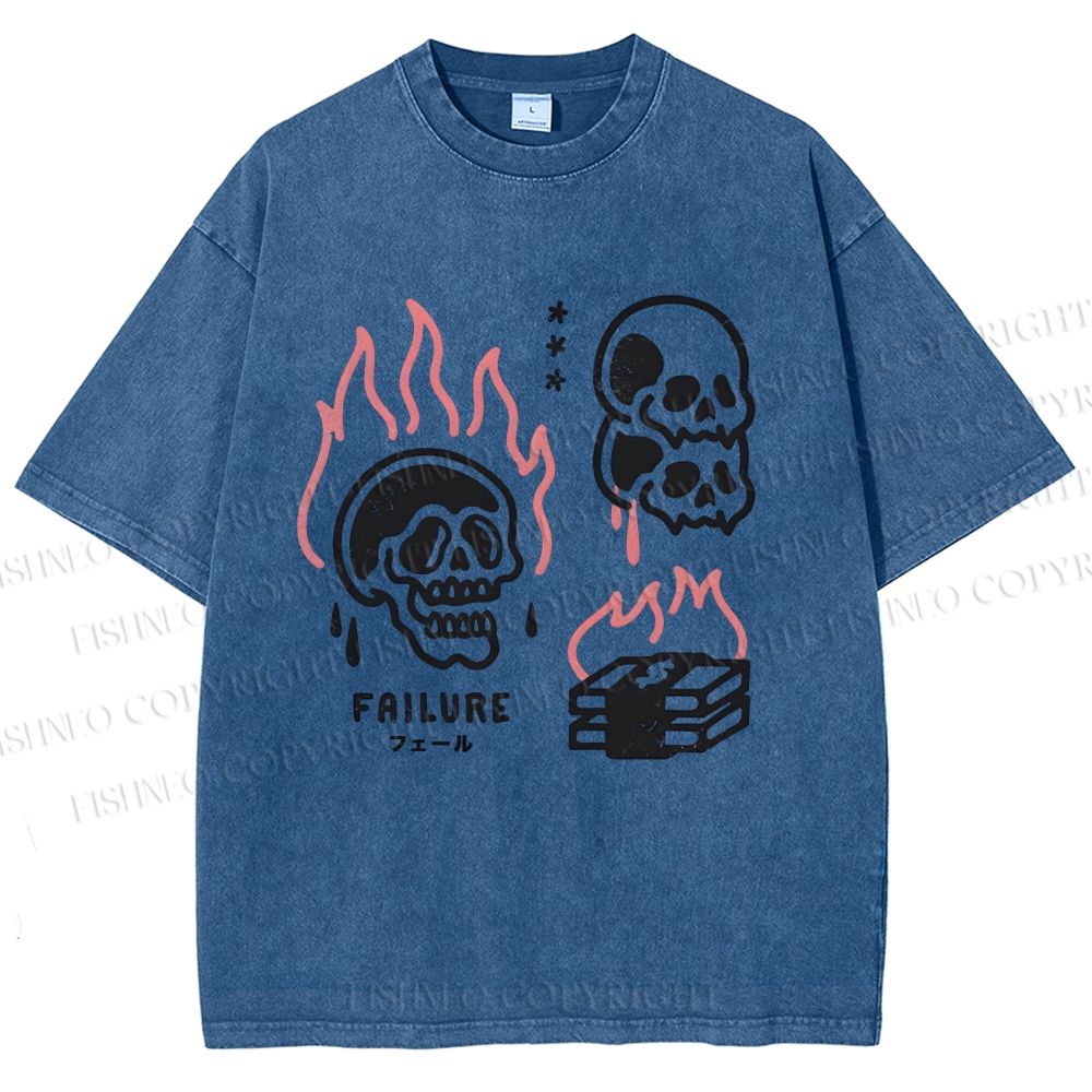 Unisex Failure Printed Washed Tee