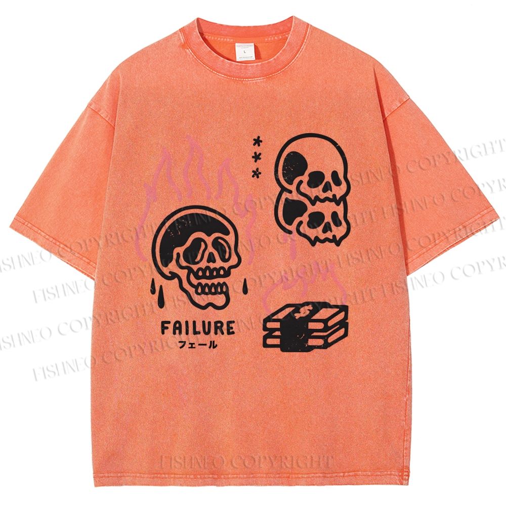 Unisex Failure Printed Washed Tee