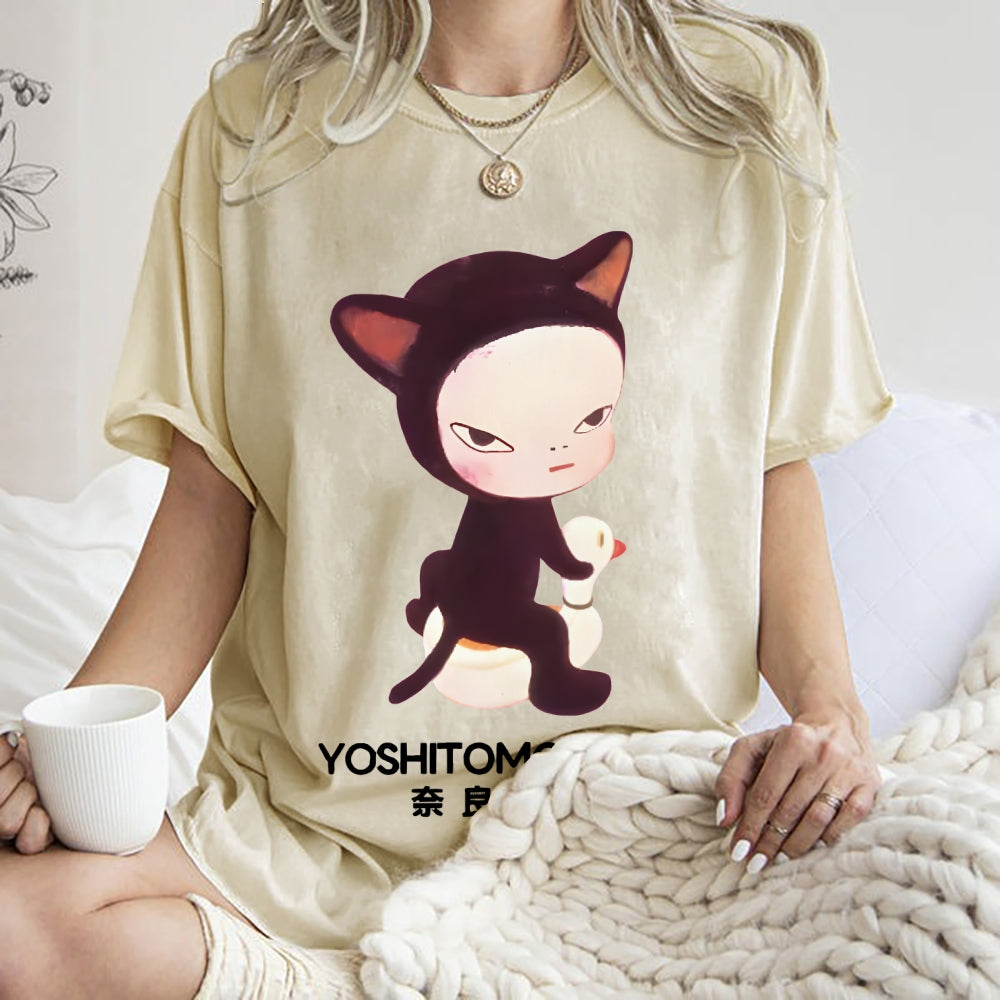 Yoshitomo Nara Vintage Wash Japanese Design T-Shirt