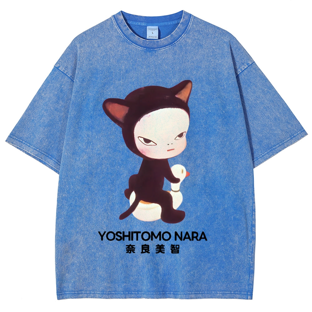 Yoshitomo Nara Vintage Wash Japanese Design T-Shirt