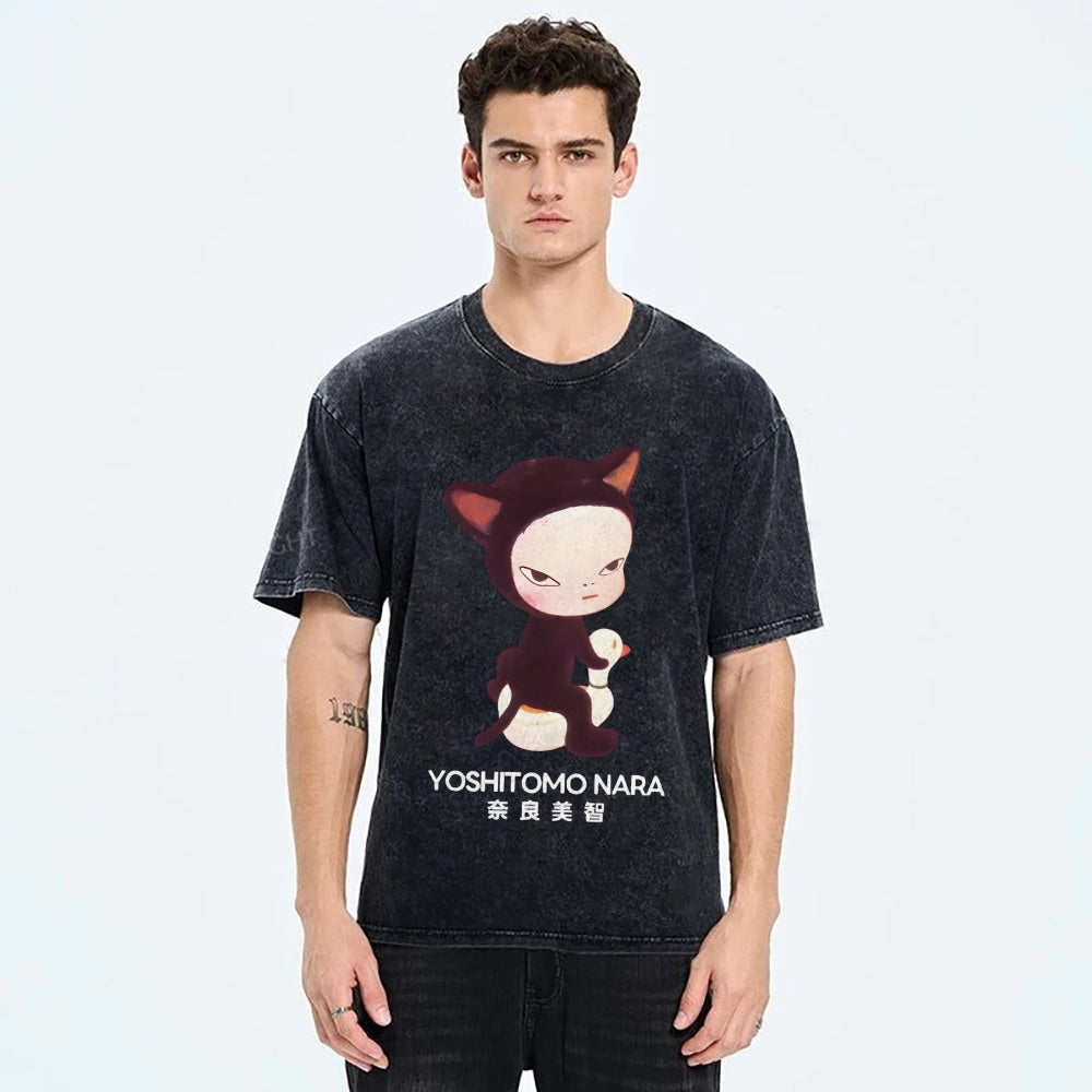 Yoshitomo Nara Vintage Wash Japanese Design T-Shirt