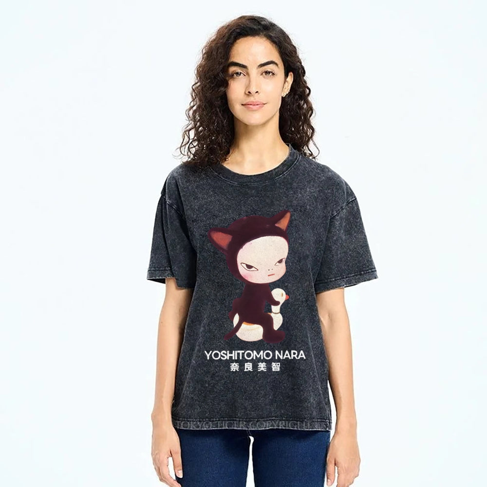 Yoshitomo Nara Vintage Wash Japanese Design T-Shirt