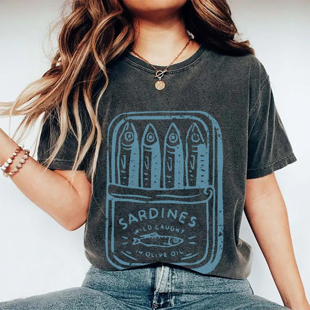 Sardine fish Vintage Washed T-shirt