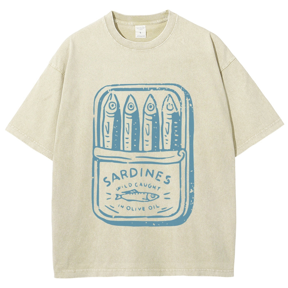 Sardine fish Vintage Washed T-shirt