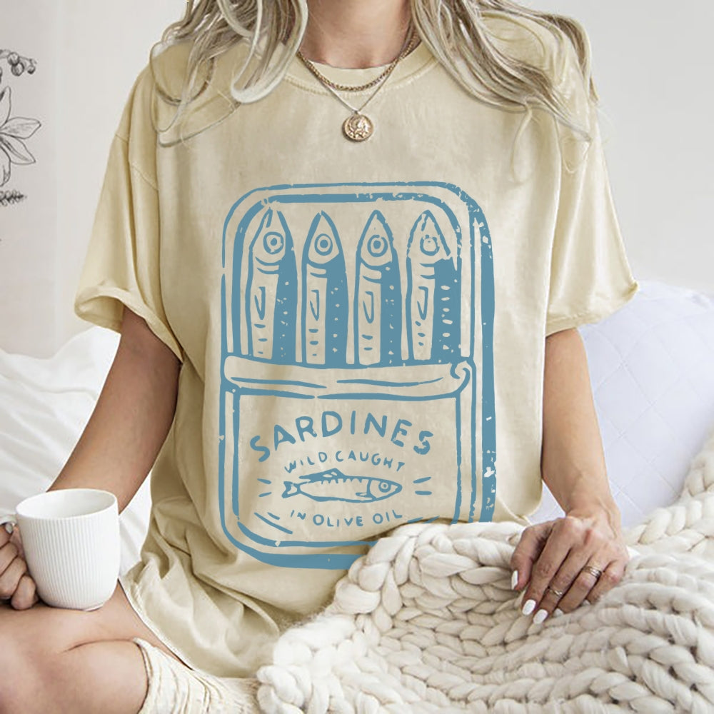 Sardine fish Vintage Washed T-shirt
