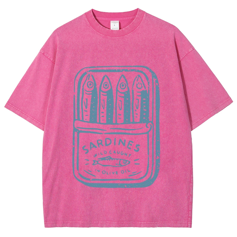 Sardine fish Vintage Washed T-shirt
