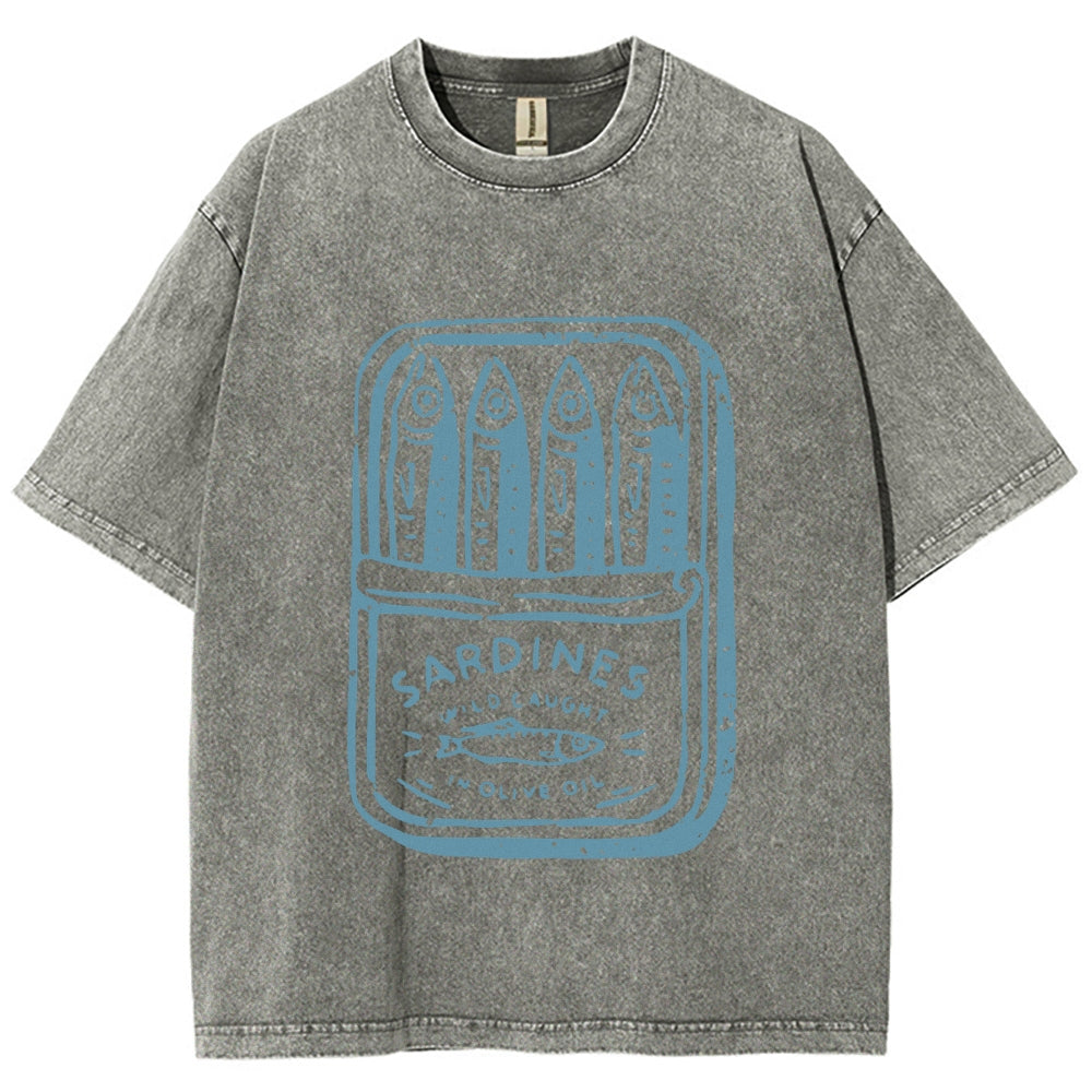 Sardine fish Vintage Washed T-shirt