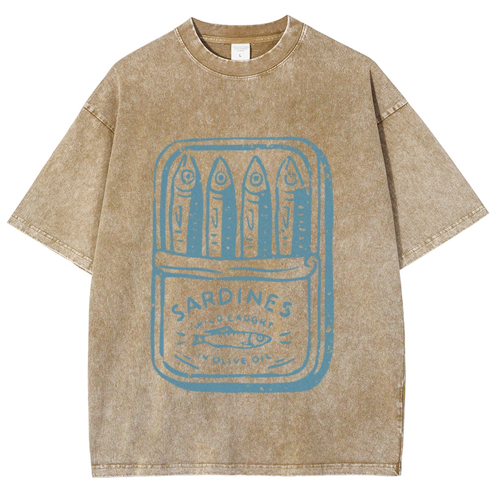 Sardine fish Vintage Washed T-shirt
