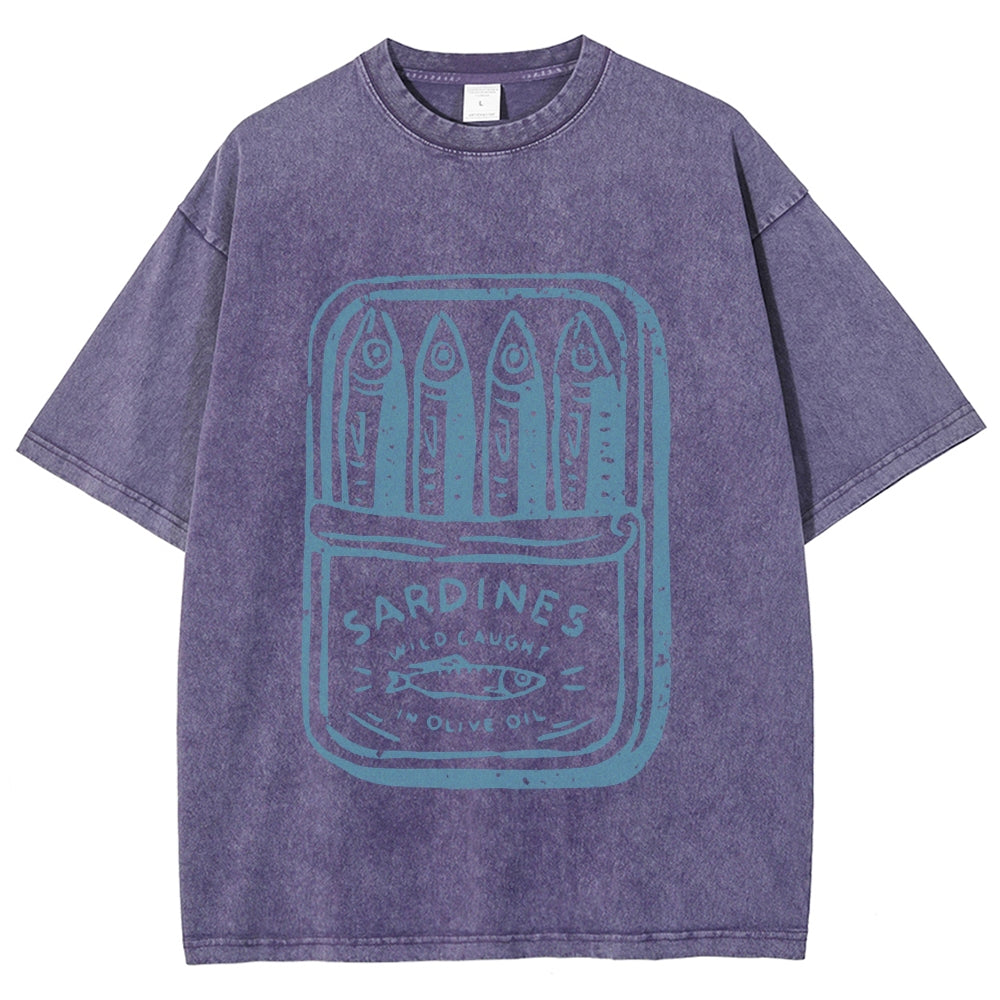 Sardine fish Vintage Washed T-shirt