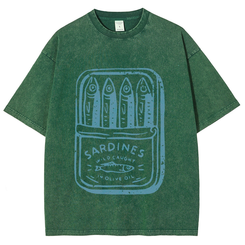Sardine fish Vintage Washed T-shirt