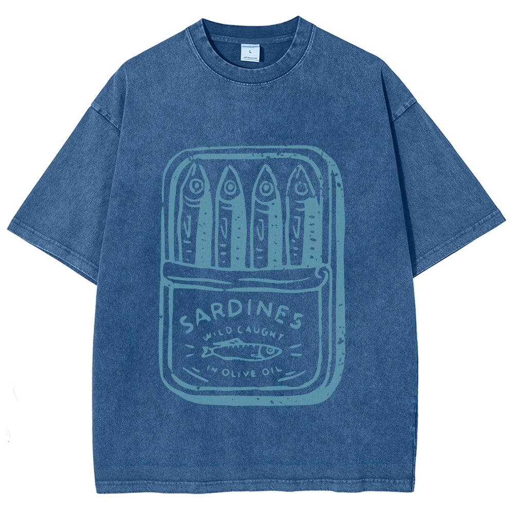 Sardine fish Vintage Washed T-shirt