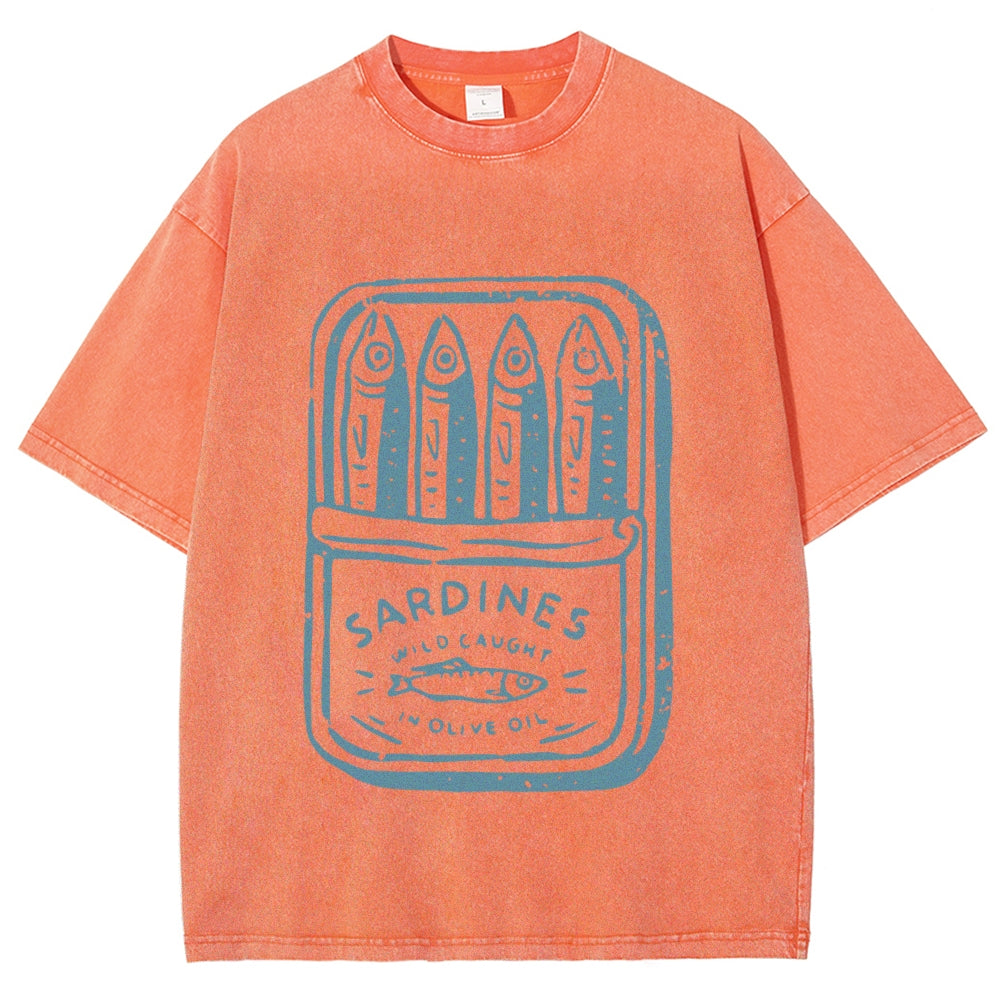 Sardine fish Vintage Washed T-shirt