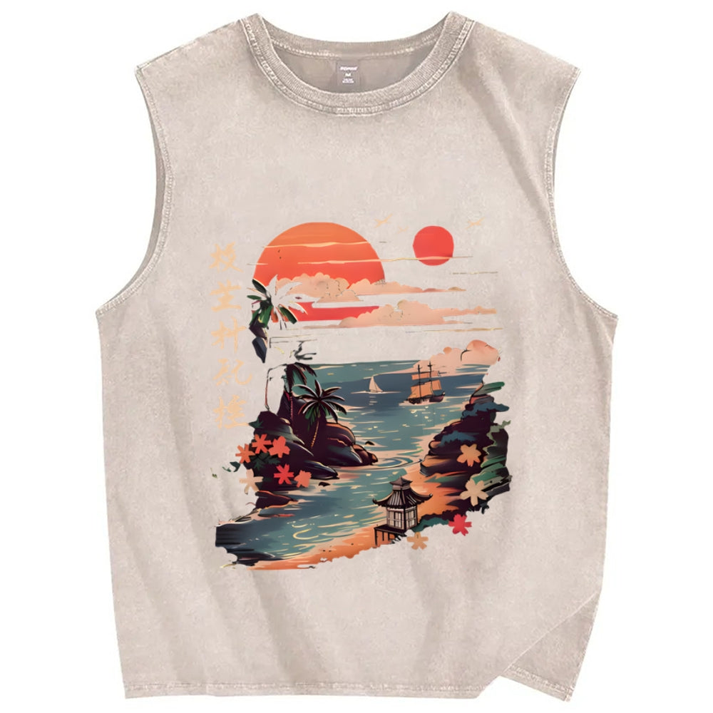 Okinawa Japan Vintage Distressed Washed Tank Top