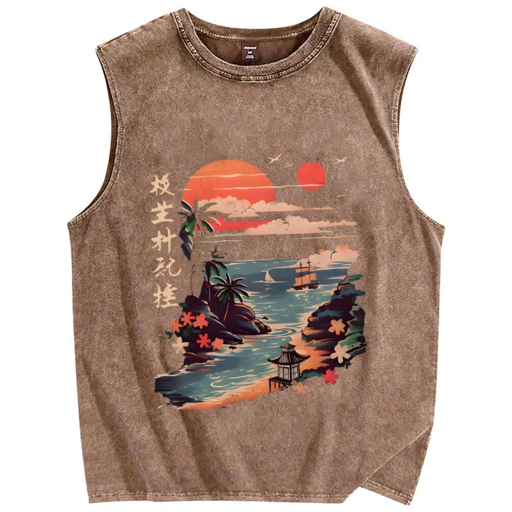 Okinawa Japan Vintage Distressed Washed Tank Top