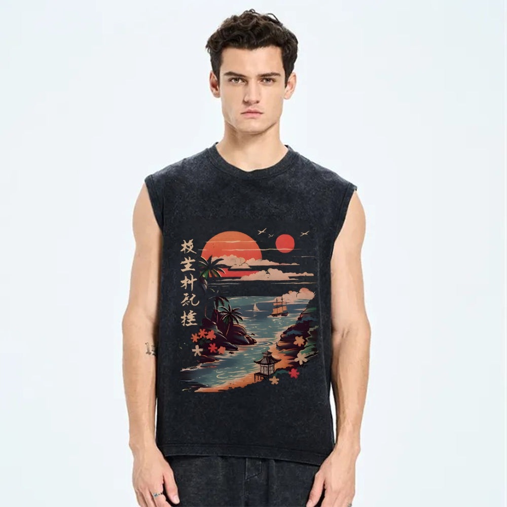 Okinawa Japan Vintage Distressed Washed Tank Top