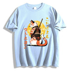 Japanese Cat Samurai Men's Classic Cotton T-Shirt